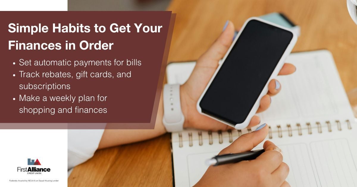 Habits to get your finances in order