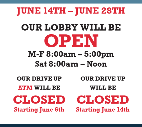 501 16th Street SE Rochester MN Branch Temporary Hours Listing for June 2021