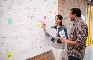 Couple at white board