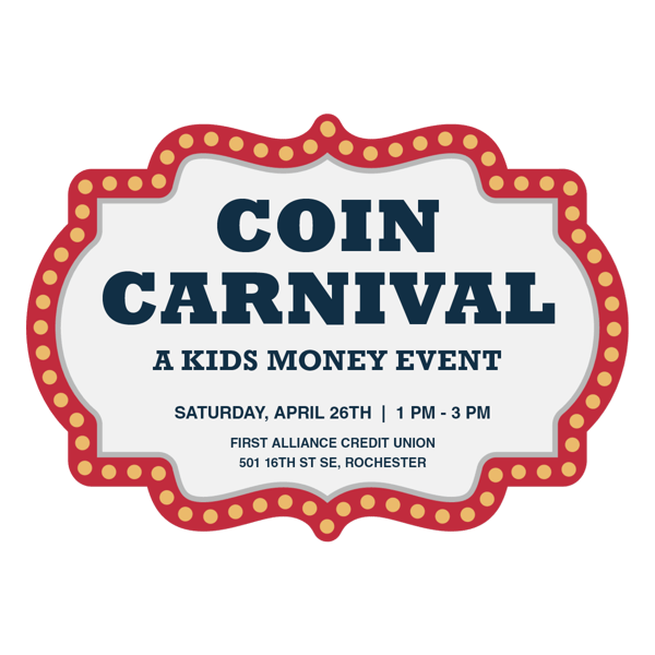 Coin Carnival Logo - First Alliance Credit Union youth lit month Coin Carnival Logo - First Alliance Credit Union youth lit month