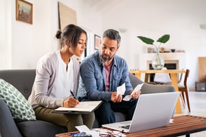 Couple reviewing papers