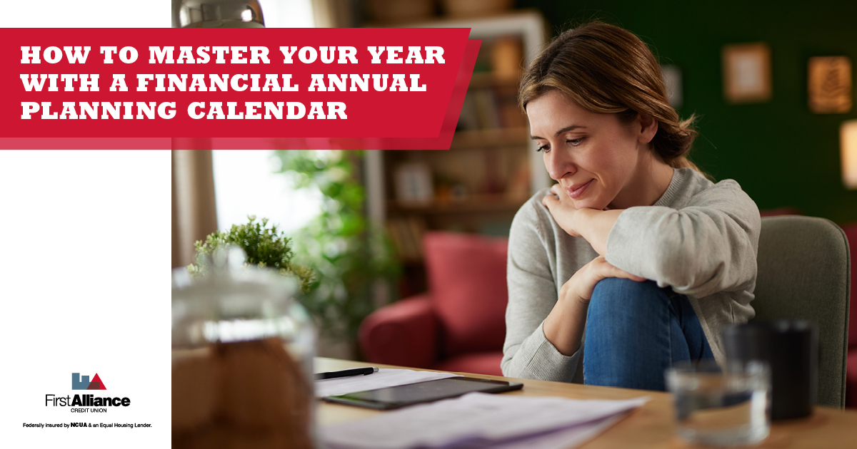 Financial annual planning calendar