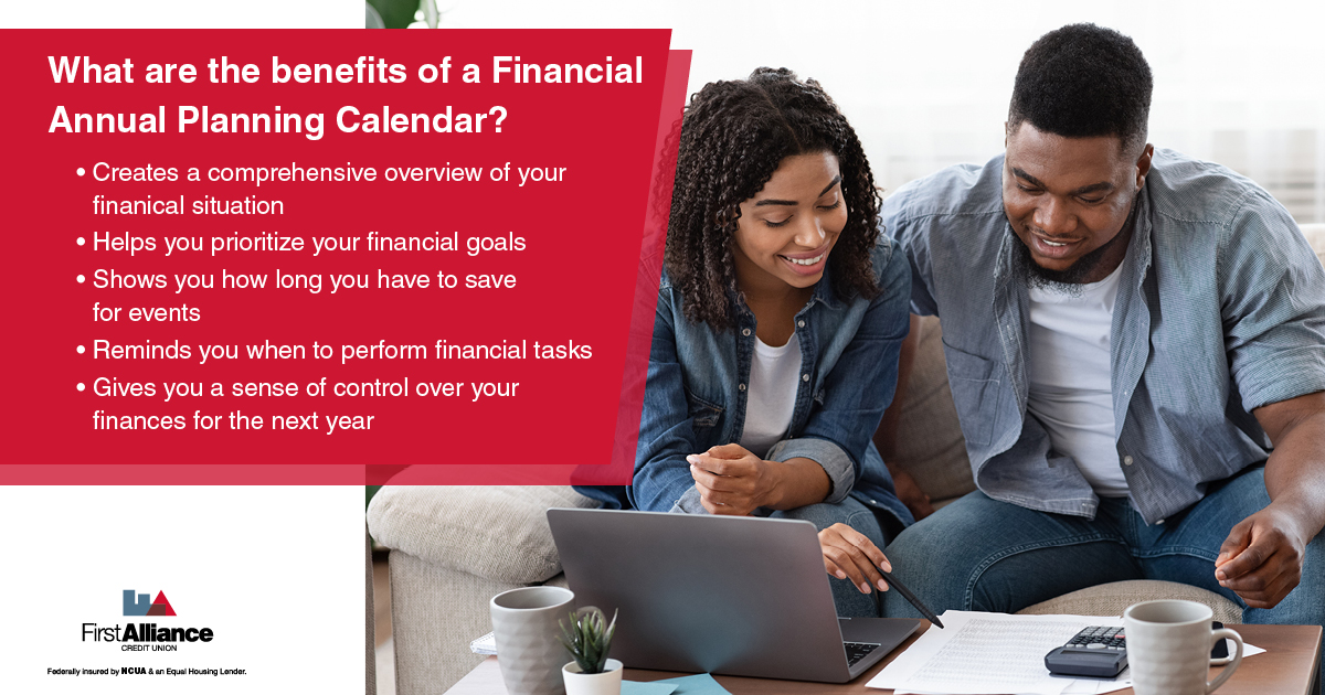 Financial planning calendar benefits