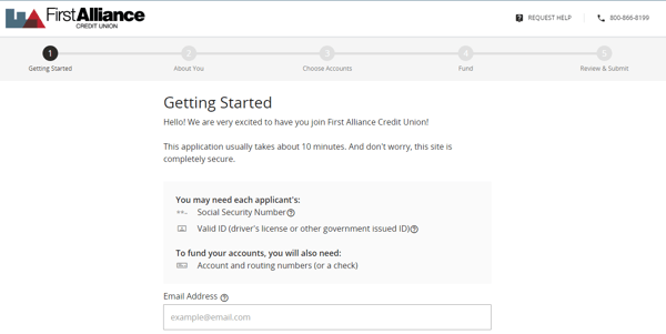 First Alliance Credit Union Online Account Opening