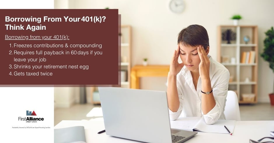 Borrow 401k- a lady is stressed over her 401k