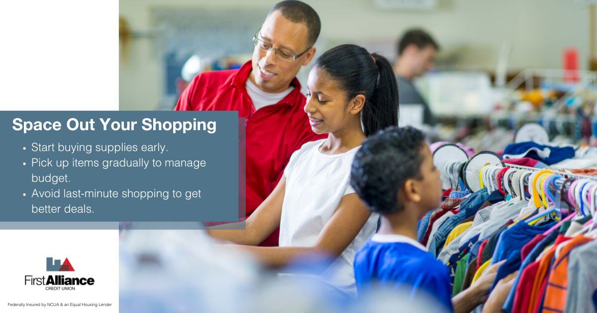 5 Tips to Save Money on Back to School Shopping - a family shopping for clothes