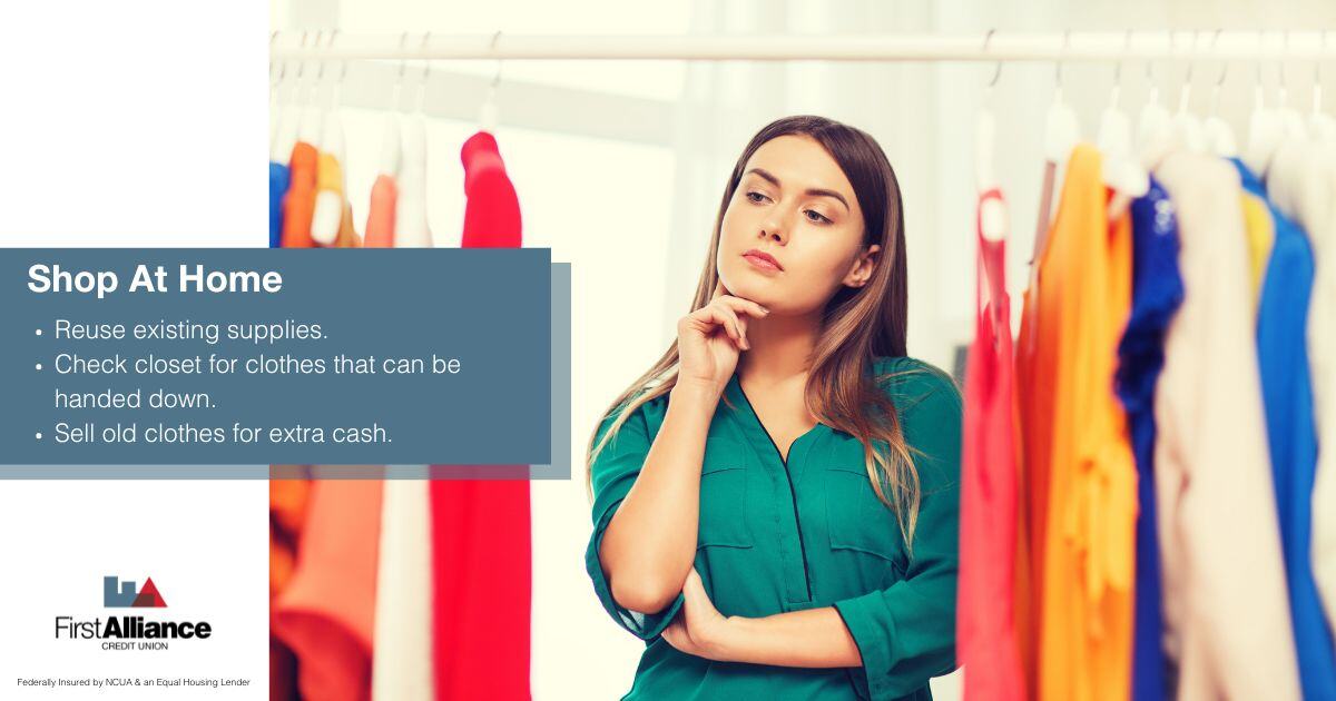 5 Tips to Save Money on Back to School Shopping - a person shopping in their closet