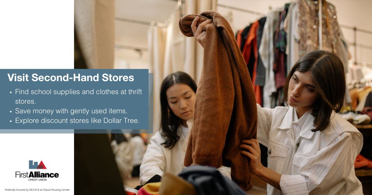 5 Tips to Save Money on Back to School Shopping - people shopping at a second-hand store