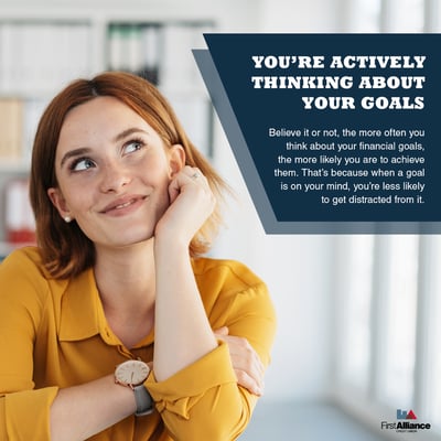 Woman Dreaming of Obtaining Financial Goals