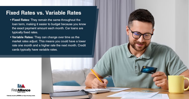 comparing fixed rates versus variable rates for personal loans