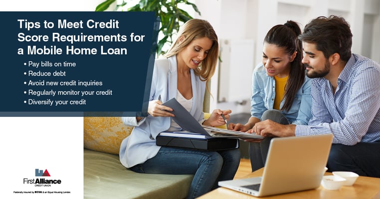 tips to meet credit score requirements for a mobile home loan
