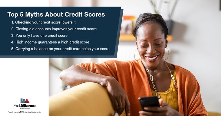 top 5 myths about credit scores