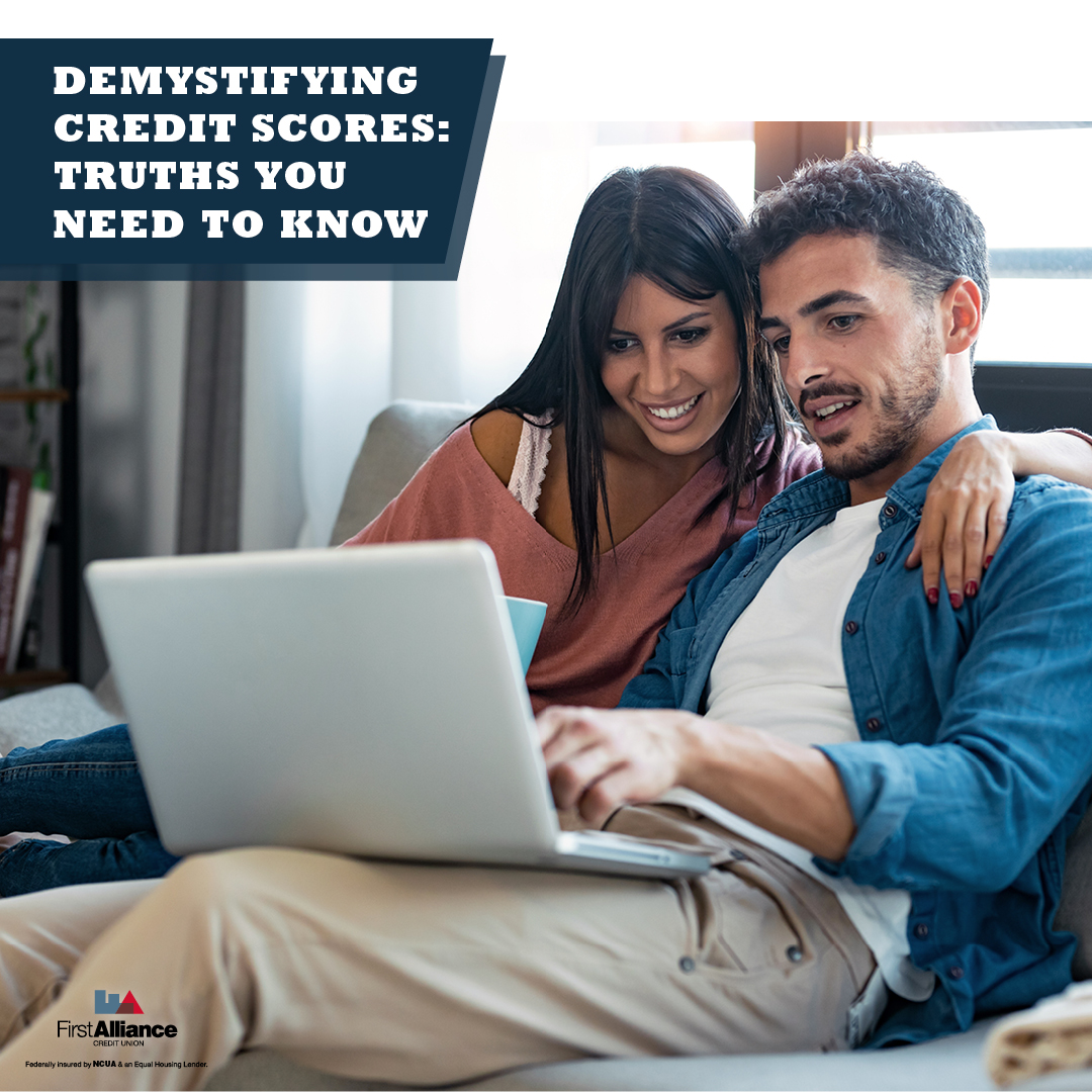 couple looking at credit card myths you need to know