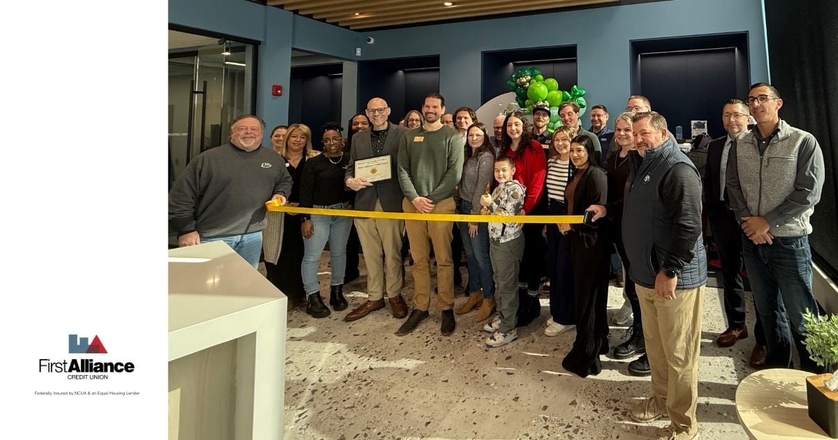 Rochester Chamber of Commerce ribbon cutting with First Alliance Credit Union