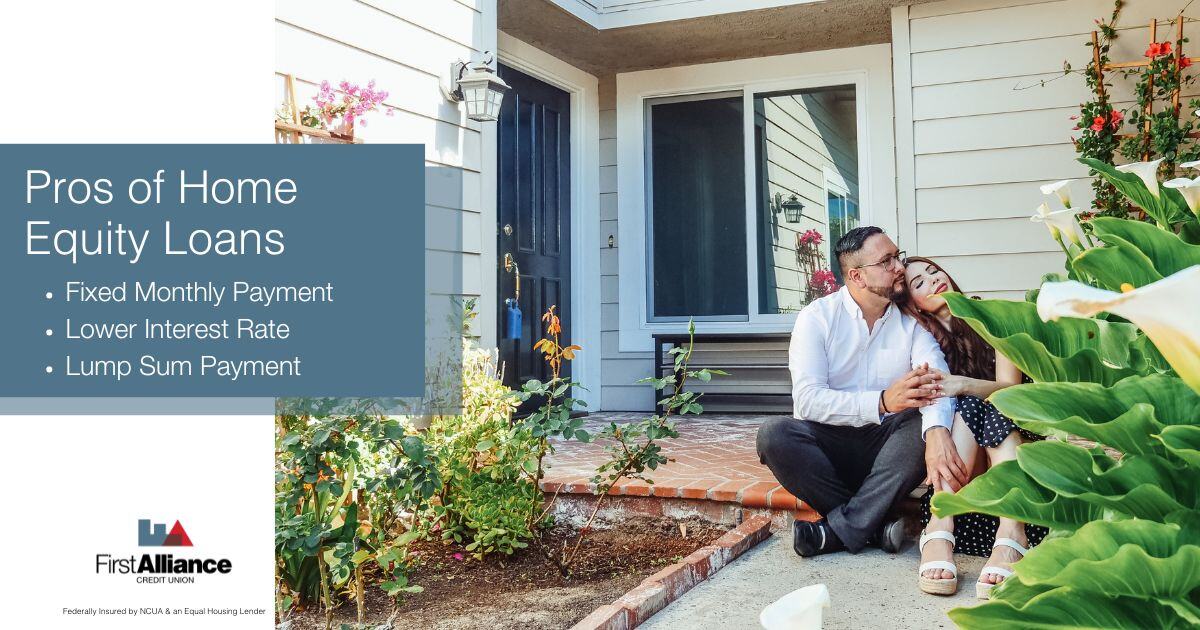 Home Equity Loan vs. HELOC - couple in front of the house
