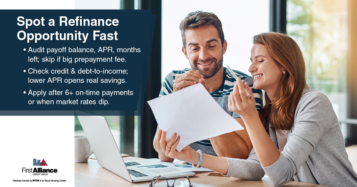 Refinance Car Loan - social -  a couple looking over a contract