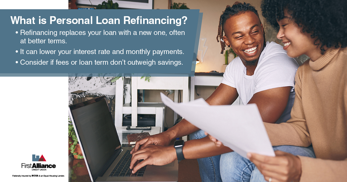 Refinance Personal Loan - a couple discussing refinancing