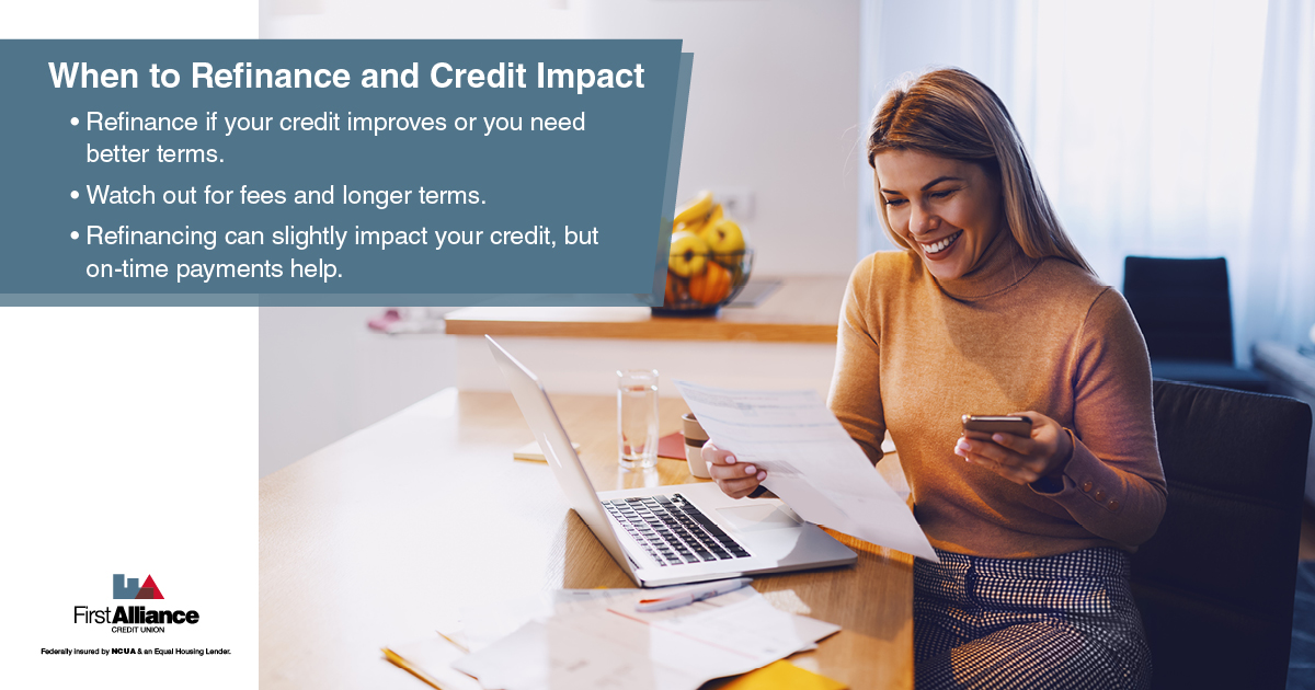 Refinance Personal Loan - a woman looking over her credit history