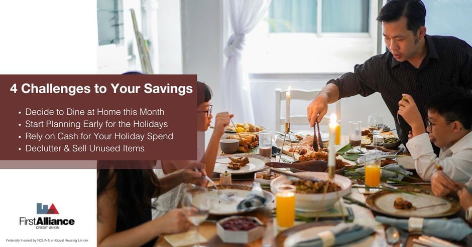 Celebrate No Spend November - a family having dinner 