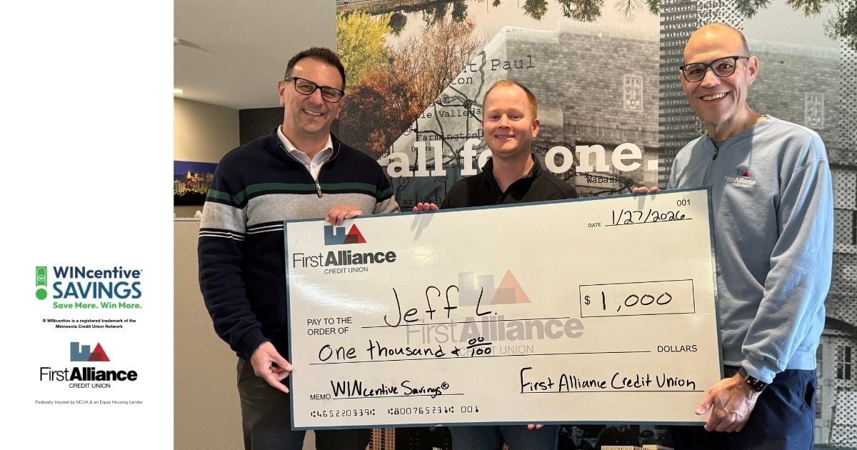Jeff L, First Alliance Credit Union member, WINcentive winner, 1k