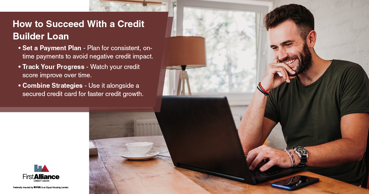 Credit Builder Loans - a man on a laptop