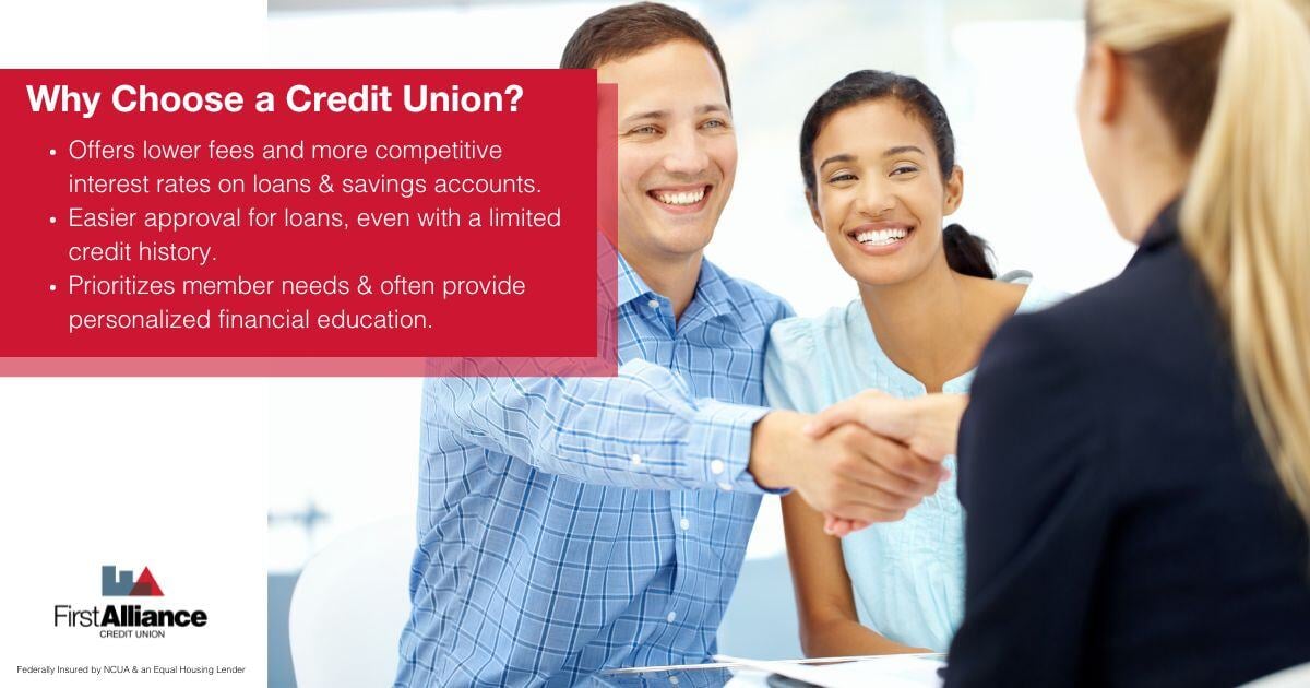 Credit Union vs Banks - a couple talking to credit union Members advisor