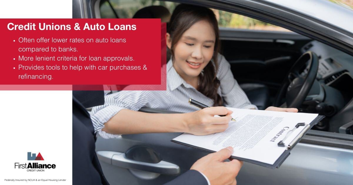 Credit Union vs Banks - a person in a car signing a loan