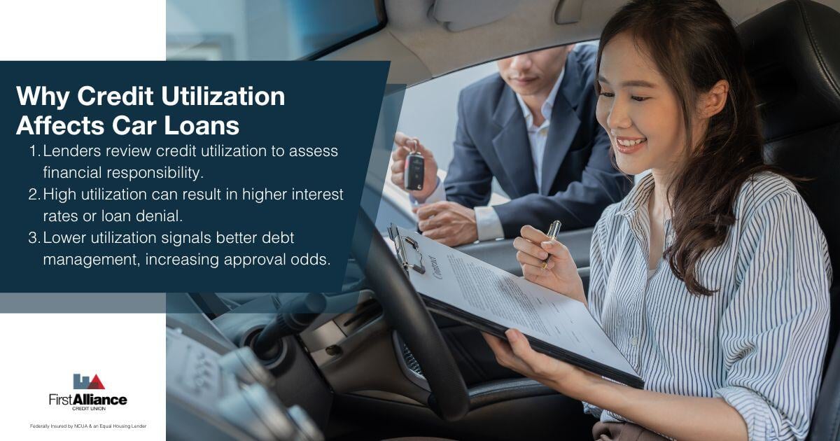 Credit Utilization &amp; Your Car Loan - a woman getting a car loan
