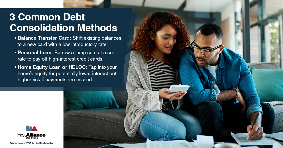 debt consolidation options - a couple discussing financial issues