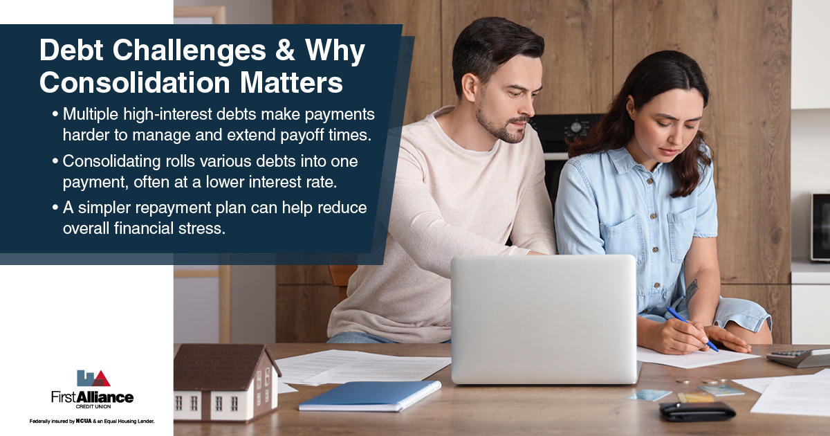 debt consolidation options - a couple looking at their debts
