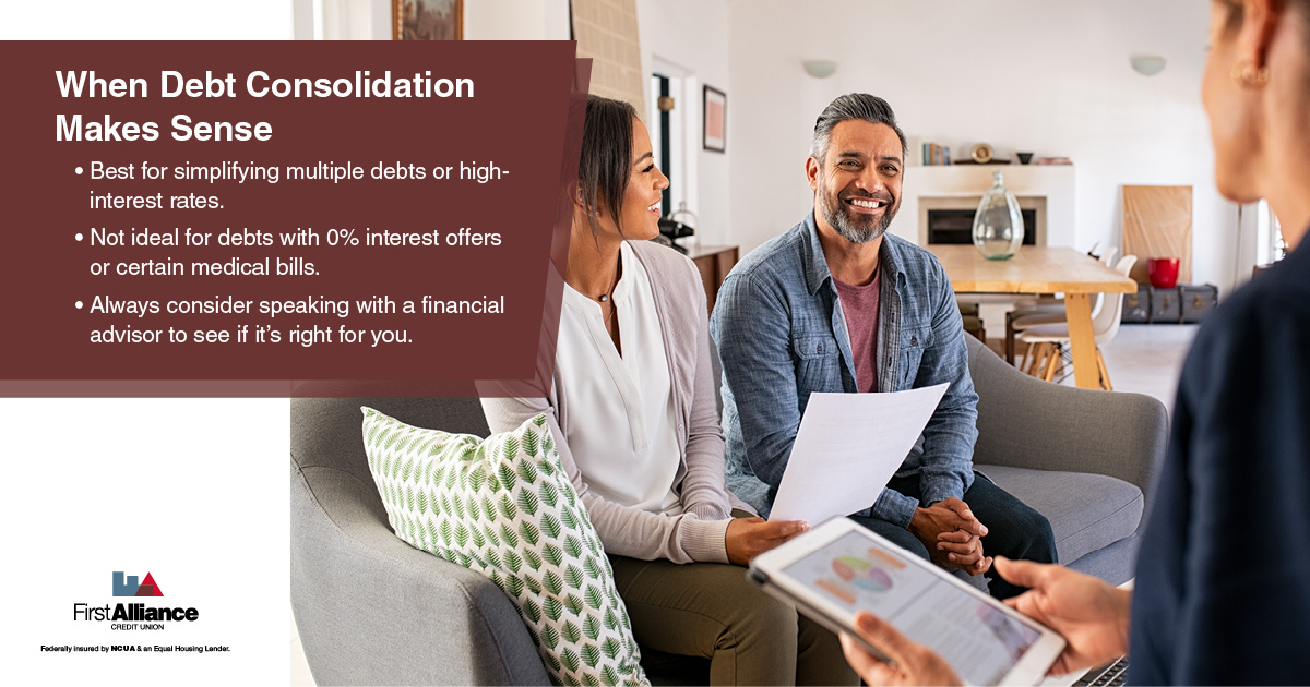 Debt Consolidation - a couple talking to a expert