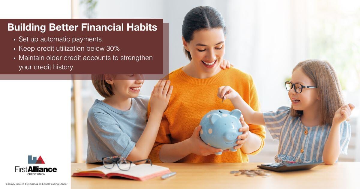 Fixing Your Credit - a mother teaching their kids better money habits