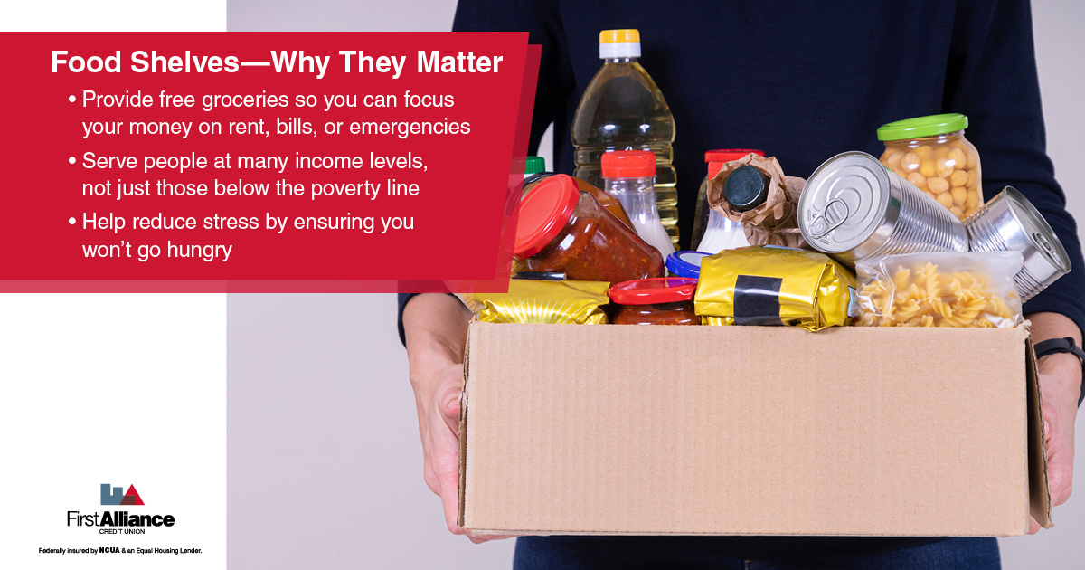 FoodShelf - a person carrying a food box