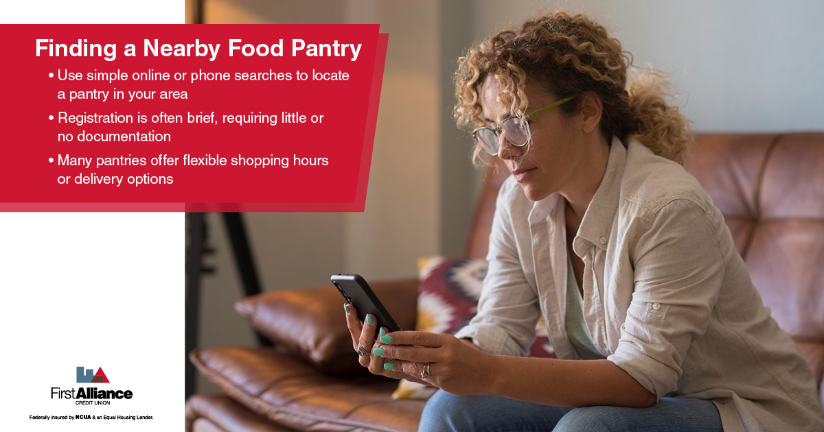 FoodShelf - a woman finding a food shelf