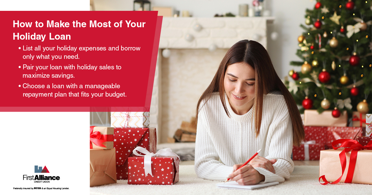 Holiday Loans - a woman making a holiday list