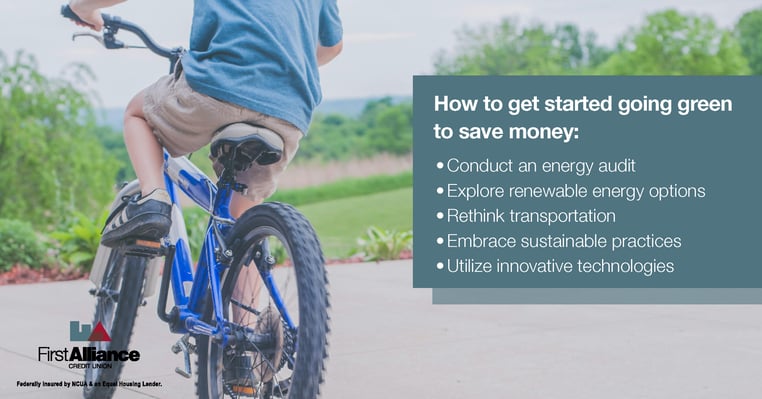 how to save money by going green, first alliance credit union benefits of going green