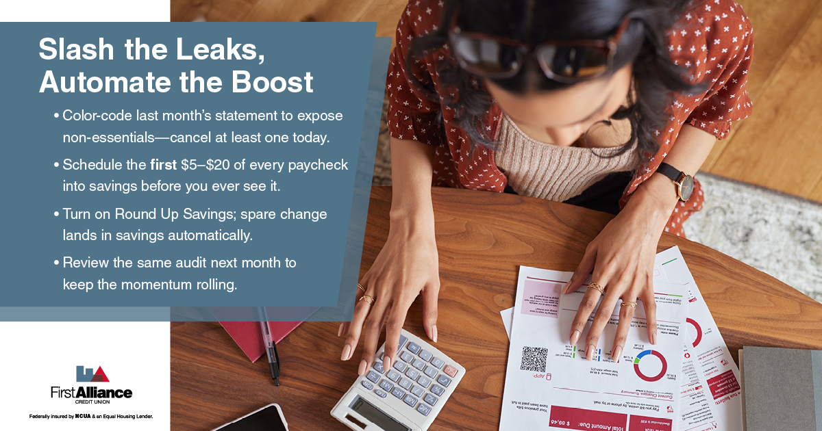 Save money - a woman going over her budget