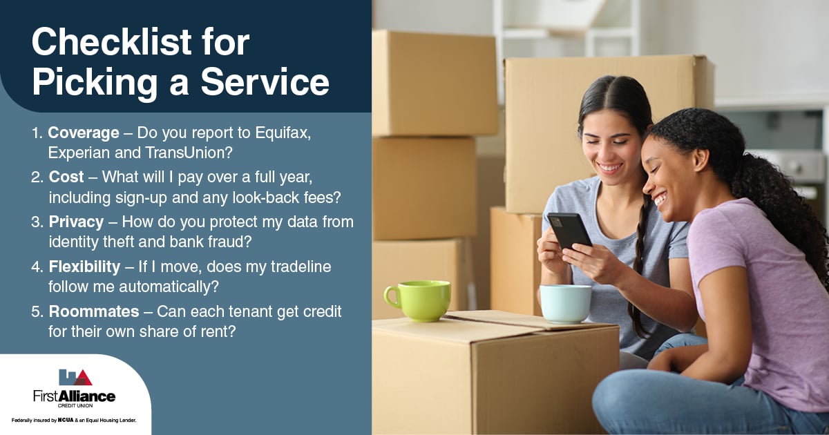 Build Credit Rent - Checklist for picking a service