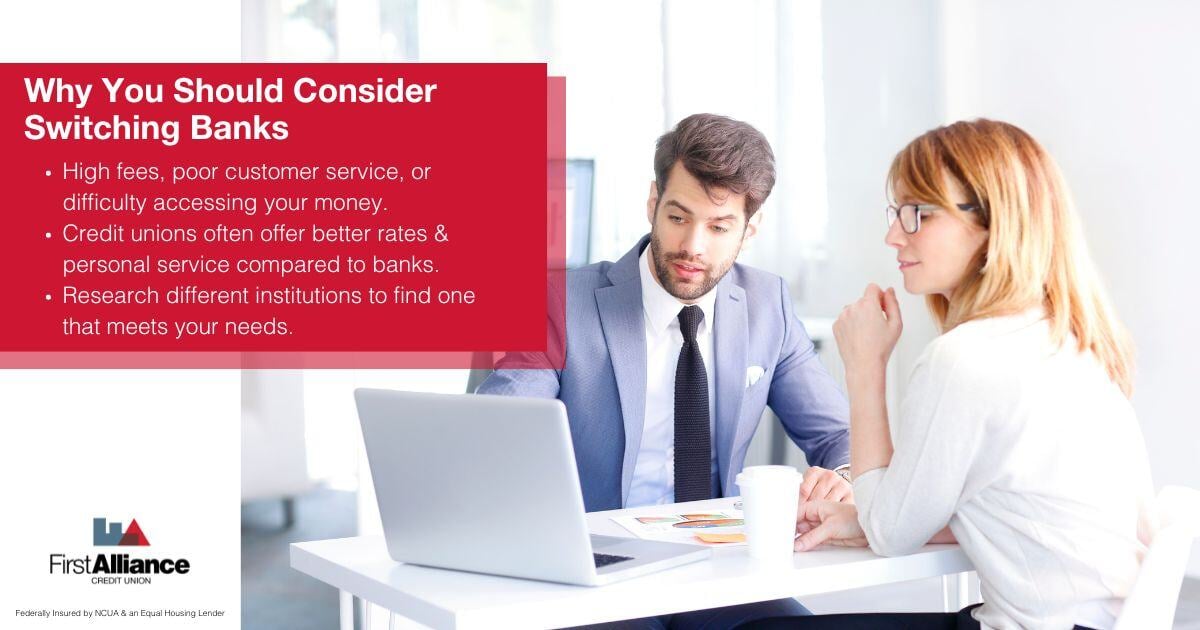 How to Change Banks - a person talking to a banker about switch banks