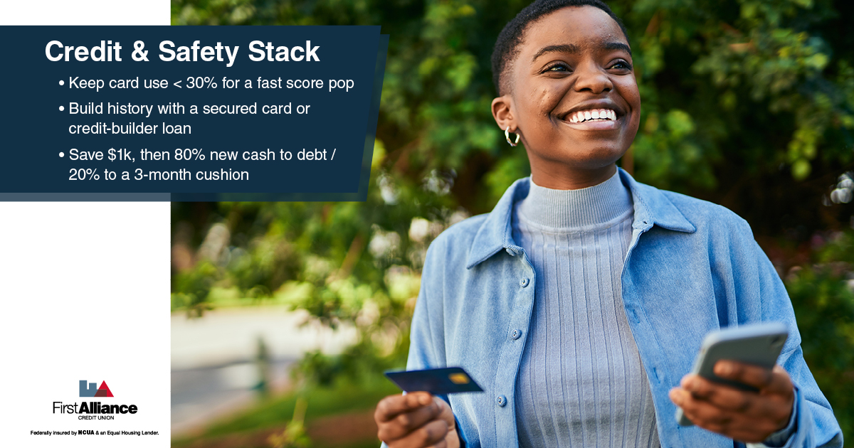 Get Out of Debt - a woman happy about her credit