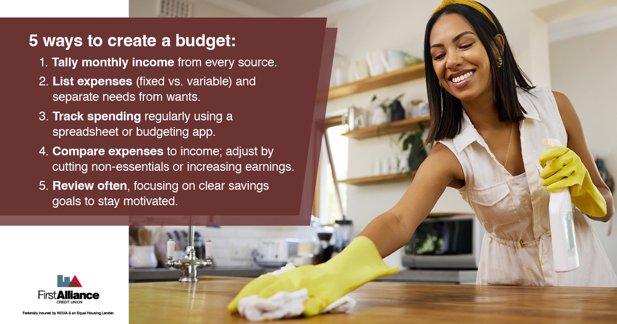 How to Make a Budget Plan - a person spring cleaning