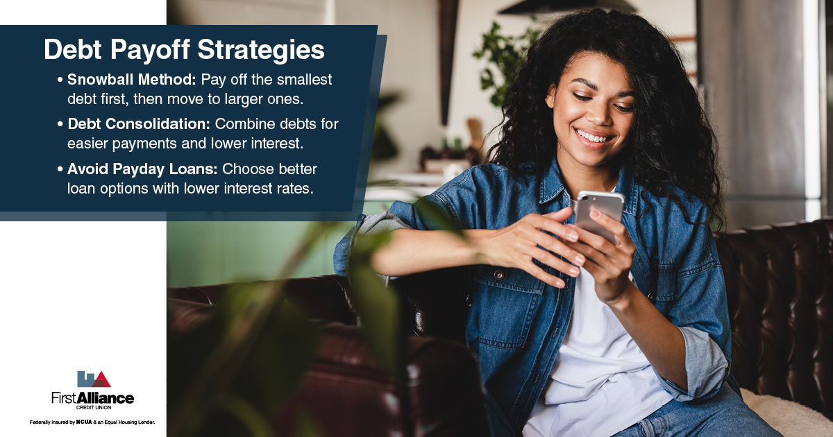 Pay Off Debt - a woman on her phone