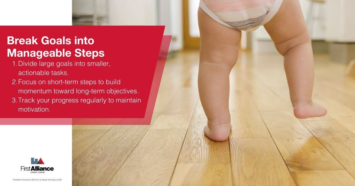 How to Set Goals - a baby taking steps