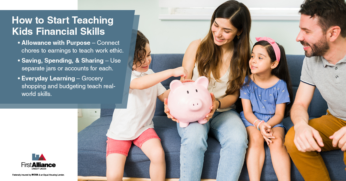 Teach kids about money - a family teaching Financial Literacy