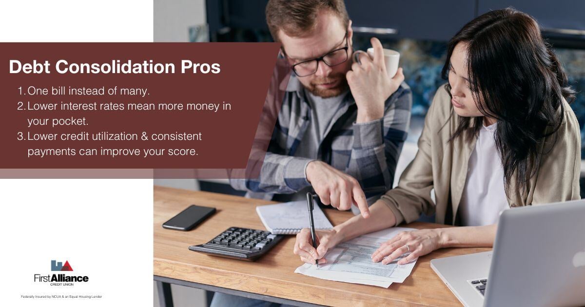 Debt Consolidation - a couple going through paperwork