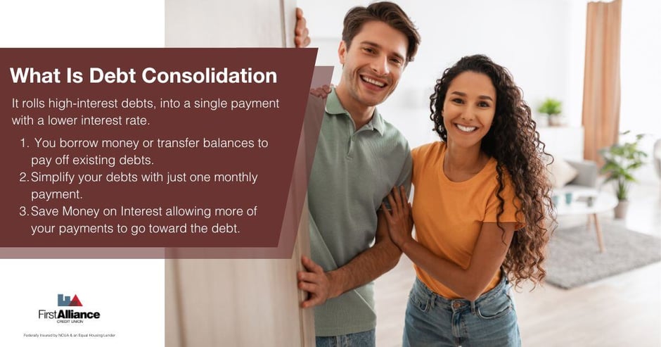 Debt Consolidation - couple opening a door