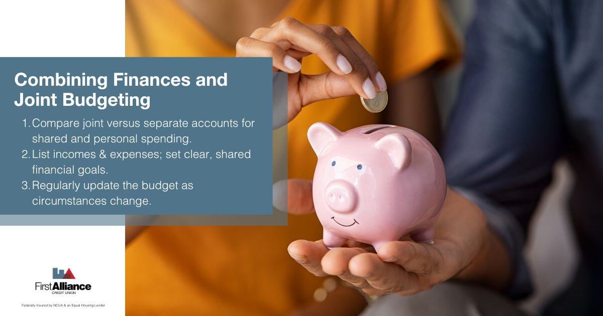 Marriage and Money - couple putting money in a piggy bank
