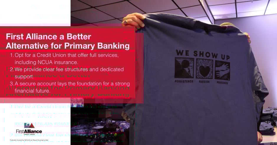 Money Apps - First Alliance CU shirt with our new mission vision values
