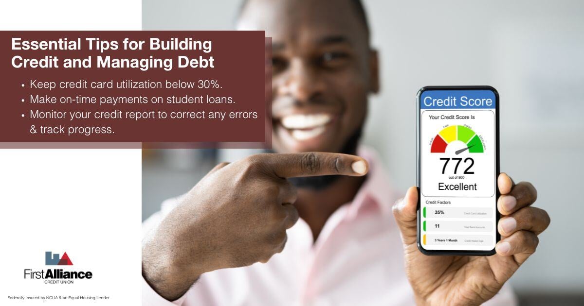 Mastering Money Management - a person pointing to their credit score