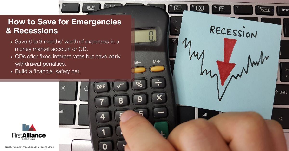 Mastering Money Management - a sticky note charting the recession